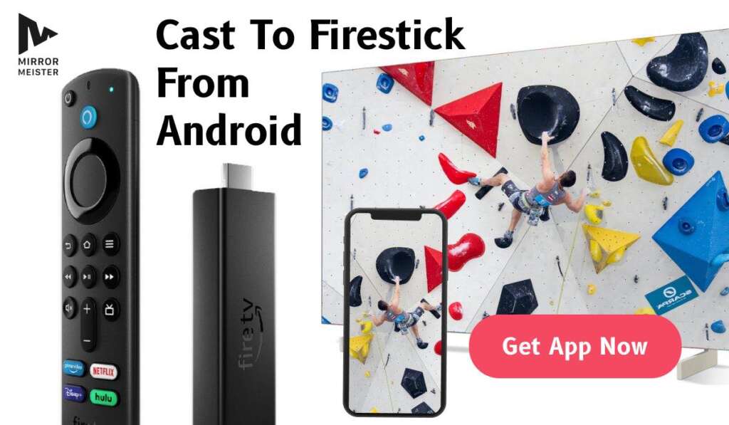 Android casting to a Fire TV-equipped TV. A Firestick and Fire TV remote
